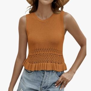 Amazon Women's Orange Knit Tank Top